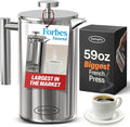SterlingPro Stainless Steel French Press Coffee Maker 1.75 L (59 oz) Mirror – Double Walled Insulated Extra Large French Press, Durable Design Keeps Drinks Hot, Easy to Use and Clean for Rich Flavor
