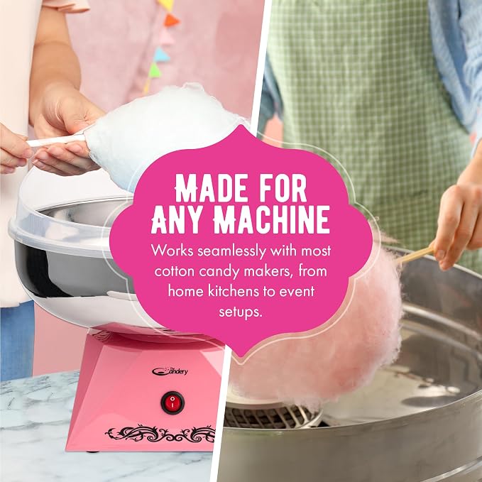 The Candery Cotton Candy Floss Sugar (3-Pack) Includes 100 Premium Cones (3-Pack 46oz with 100 Cones)