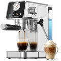 20 Bar Espresso Machine, Semi-Automatic Espresso Machine with Milk Frother, Compact Espresso Coffee Maker For Café-Quality Lattes and Cappuccinos at Home & Office, Silver