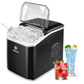 Countertop Ice Maker Machine, 26lbs in 24Hrs, 9 Ice Cubes Ready in 8 Mins, Auto-Cleaning Portable Ice Maker with Basket and Scoop, for Home/Kitchen/Camping/RV (Black)