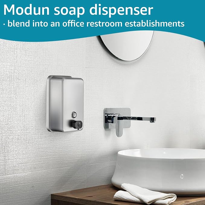 modunful Commercial Hand Dryer & Stainless Steel Soap Dispenser for High-Traffic Bathroom