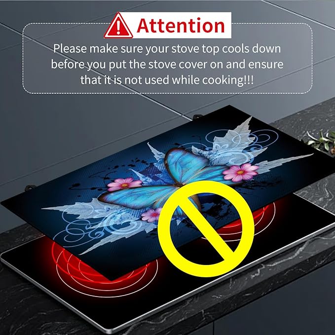 Decorative Electric Stove Top Covers, Heat Resistant Silicone Stove Cover Mat, Stove Top Protectors for Electric Flat Glass Stoves, Adds Extra Counter Space for Small Kitchens and Apartments