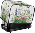 2 Slice Beautiful Flowers And Grass Toaster Cover Dust And Fingerprint Bread Maker Cover Bakeware Protector Washable Appliance Covers Kitchen Accessories For Home Kitchen Women Gift