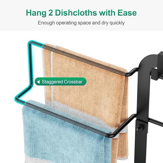 GSlife 2 in Set Dish Extendable Drying Rack and Sink Caddy - Expandable 2-in-1 Dish Drying Rack with Drain Spout and Large Sponge Holder for Kitchen Sink, Bundle Sales