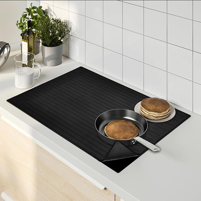 Cook's Aid Stove Top Cover for Electric Stove 20x28 Inch - Silicone Stove Mat for Glass Top Stove, Glass Cooktop Protector, Dish Mat Drying Kitchen Mat
