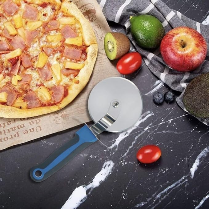 Soro Essentials- 4" German Steel Blade Pizza Cutter with Slip Resistant Handle- Pizza Wheel Pizza Slicer Pizza Cutter Wheel with Sharp Blade for Cutting Slice Thick or Thin Pizza Crusts Pies Pizza