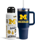 The Memory Company Officially Licensed NCAA 2-Pack Stainless Steel Tumbler Set, 34oz Team Spirit Water Bottle & 40oz Game Day Tumbler with Lid and Straw, BPA-Free Materials, Convenient Straw Design
