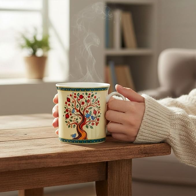 STP GOODS Porcelain Mug 13.5 fl. oz. - Set of 2 in Gift Box Coffee Cup, Gift for Women and Men (Tree of Life)
