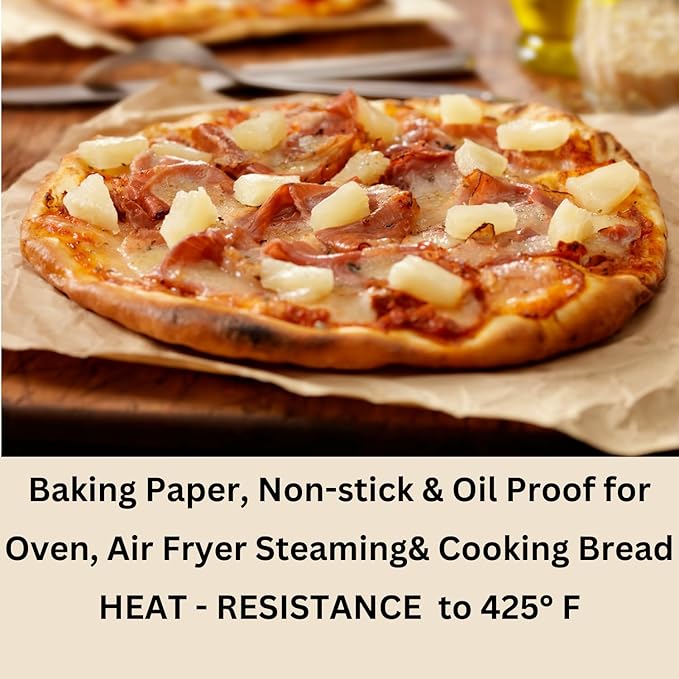 10 x 10 Inch Natural Parchment Paper Squares 200 Sheets | Made is USA | Worthy Liners Non-Stick Precut Baking Parchment, Perfect for baking and cooking