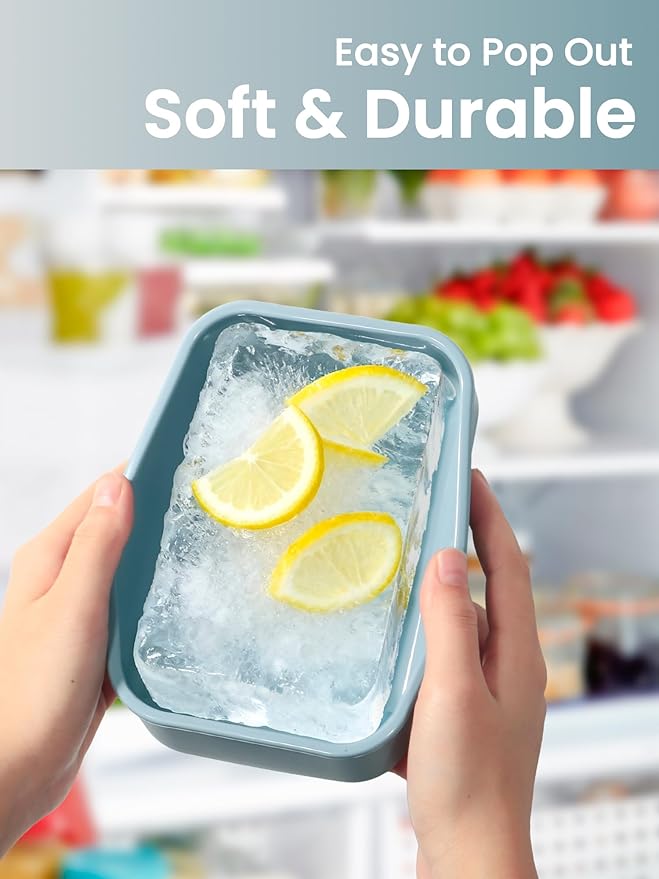 8 Pcs 2 Cup Silicone Freezer Trays With Lid, 23 oz Meal Prep Silicone Molds, Reusable Freezer Storage Containers for Soups, Sauces, Stews, Leftovers (Slate Gray)