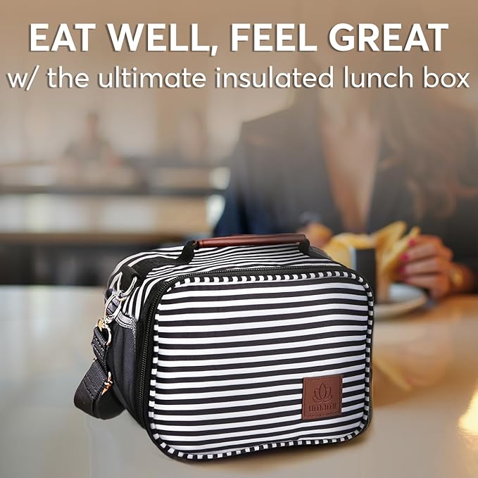 Umami Adult Bento Box Lunch Set Bundle – 50 oz Leakproof Stackable Bento Box with Utensils, Dividers & Sauce Jar + Insulated Lunch Bag, Microwave & Dishwasher Safe