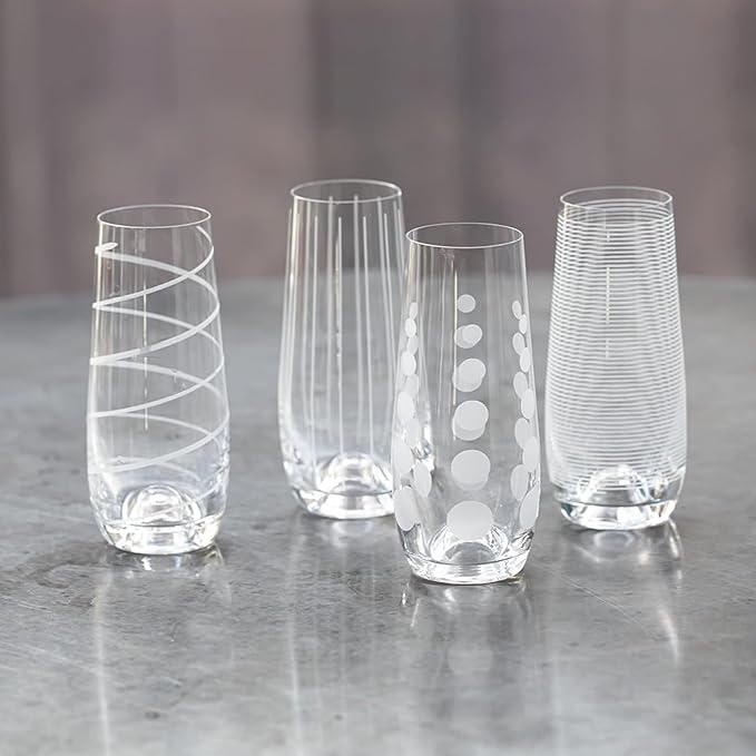 Mikasa – Cheers Stemless Flute – Clear, Set of 4