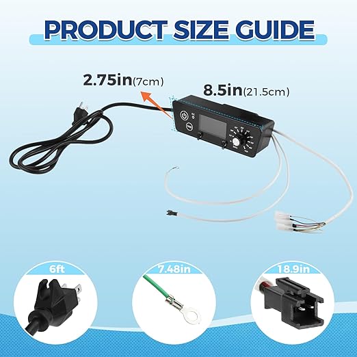 Digital Thermostat Controller Kit Replacement for Pit BOSS 3/4/5/7 Series Vertical Pellet Smokers, Come with Temperature Probes and Stainless Steel Grill Clips