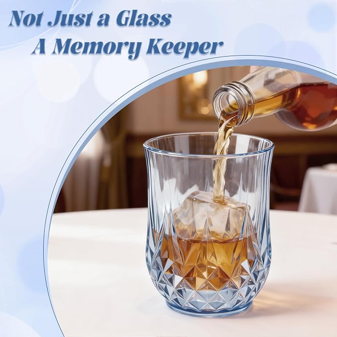 12 Pack Plastic Stemless Wine Glasses,12oz Unbreakable Vintage Elegant Drinking Glass Set,Reusable Fancy Cocktail Cups for Party, Wedding, and Bulk Events (12, 12oz-Blue)