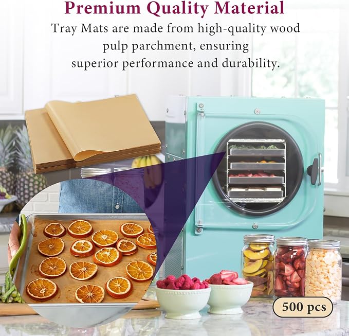 500 Packs Freeze Dryer Tray Mats For Harvest Right Freeze Dryer Accessories for Small Trays, Parchment Sheets, Freeze Dryer Tray Mats for Harvest Right