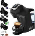 KOTLIE EM-308B Espresso Machine, Single Serve Coffee Maker Compatible with Multiple Capsule Types, Ground Coffee, and ESE Pods, 3 Temperatures, 7 Water Volume Levels, 34 Oz (Black)