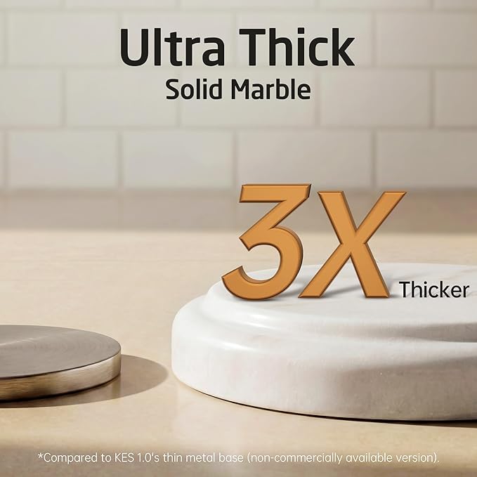KES Anti-Slip Marble Paper Towel Holder Countertop with 2X Weighted Base, Rustproof 18/8 Stainless Steel Freestanding Paper Towel Roll Holder for Kitchen, Antique Brushed Steel, KPH208-2