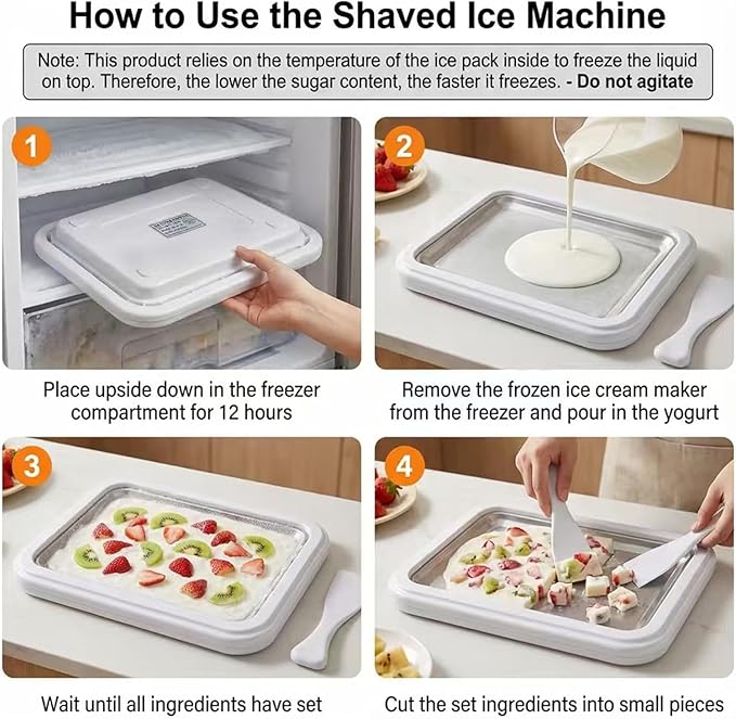 Rolled Ice Cream Maker Kit 2026 Upgraded-【Italy-SOAR-SUS-304】 Stainless Steel- DIY Rolled Ice Cream Tray 【Upgraded High-Freezing Refrigeration】 with 2 Scrapers