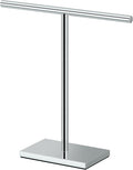 Gatco 1444C, Modern Rectangle Base Freestanding Countertop Towel Holder, Chrome / 10.50"W x 11.13"H T-Shape Style Countertop Hand Towel Holder for Bathroom, Kitchen/ Fingertip Towel Rack