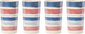 Oneida 24 Seven Melamine Collection, Dishwasher Safe Melamine Dinnerware and Drinkware, Stripe Pattern, Tumbler Set, 16 oz, 4-Piece