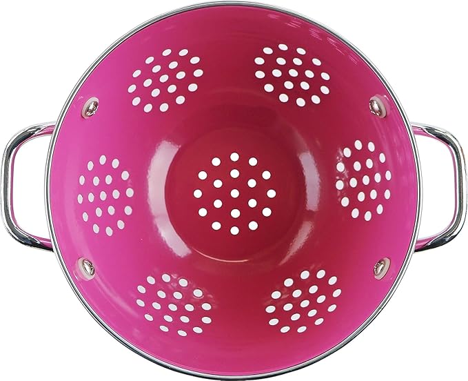 Calypso Basics by Reston Lloyd Powder Coated Enameled Colander, 1 Quart, Magenta