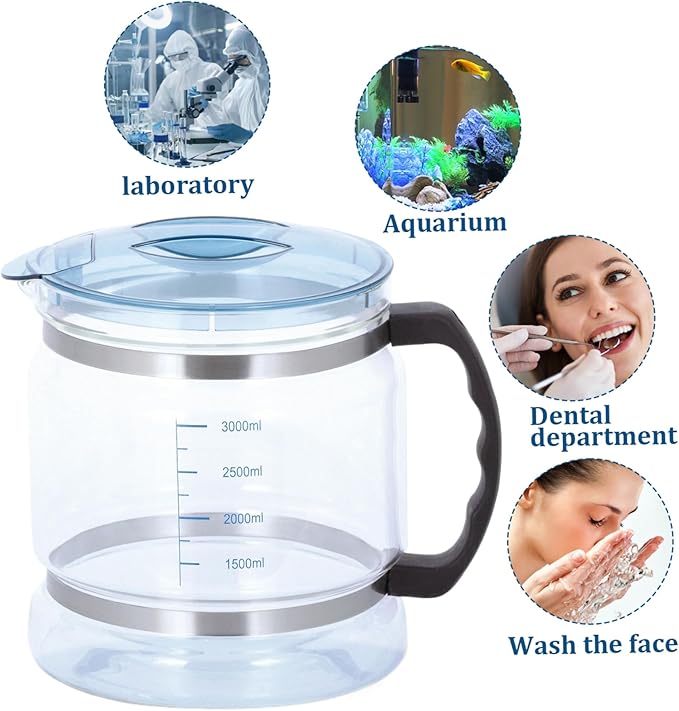 Distilled Water 1 Gallon Jug Clear Distilled Water 1 Gallon Jug, Replacement Water Distiller Glass Carafe with Scale, Portable Glass Water Filter Pitcher with Handle,Water Jugs 1 Gallon