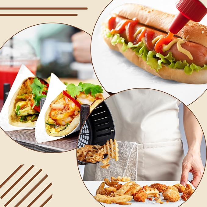 Honoson 150 Pcs Natural Unbleached Parchment Paper, 15x21 Inches Precut Non-Stick Parchment Sheets, Ideal for Baking, Cooking, Grilling, Air Fryer and Steaming (White)