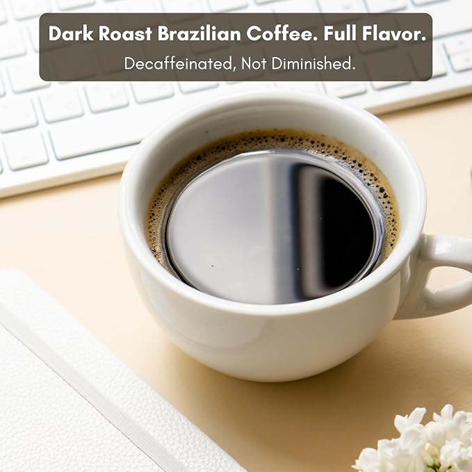 Civilized Coffee Instant Decaf Coffee Powder, 10 oz | Brazilian Decaf Coffee, Approximately 100 Servings, Dark Roast, Smooth Rich Flavor, Dissolves Instantly