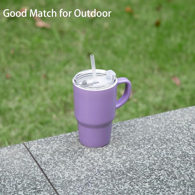 Sweejar Ceramic Tea Cup with Lid, 16 OZ Portable Coffee Mug, Dishwasher Safe Travel Mug with Infuser, Reusable Teacup for Car Cup Holder, Tea Lovers(Purple)