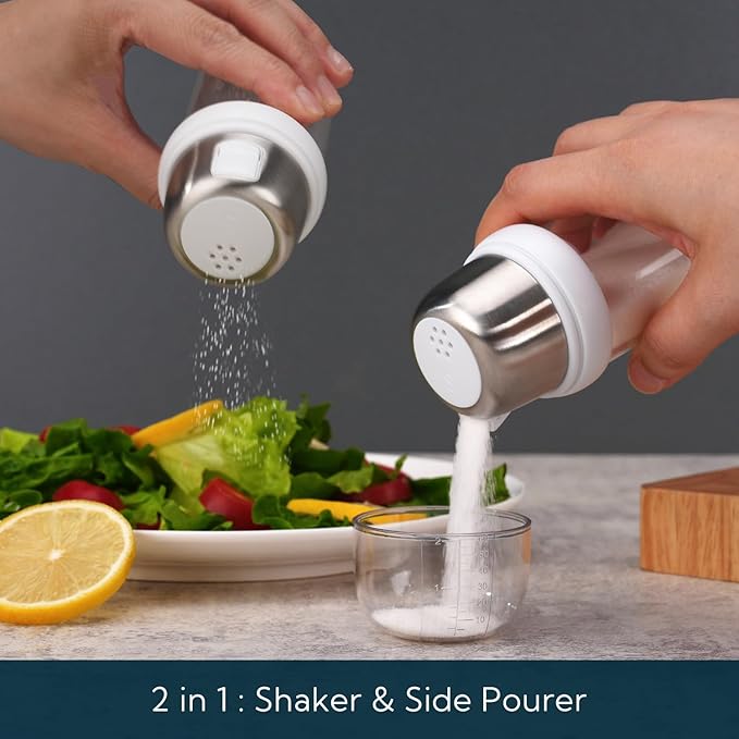 KITCHENDAO Precision Pour Glass Oil Dispenser and 2 in 1 Glass Salt Shaker