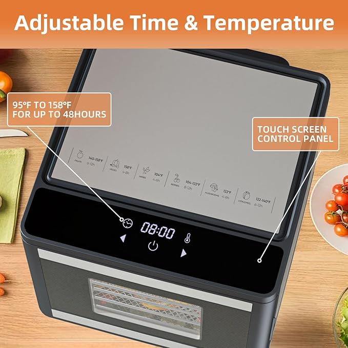 Food Dehydrator Machine for Jerky Beef: TINANA Stainless Steel Food Dryer for Meat - Digital Food Dehydrater for Fruit Herbs