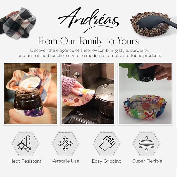 Andreas Silicone Spring Bluebirds 8" Non-Slip Trivet/Pot Holder/Hot Pad – 100% Cotton Fabric Layer Encapsulated in Silicone – Heat Resistant to 600°F – Flexible & Dishwasher Safe – USA Made, TR-HB1131