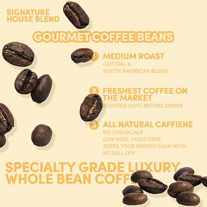 Breakfast Blend Whole Bean Coffee | Medium Roast Whole Bean Coffee Beans | Smooth Low Acid Morning | Specialty Grade | 12 oz