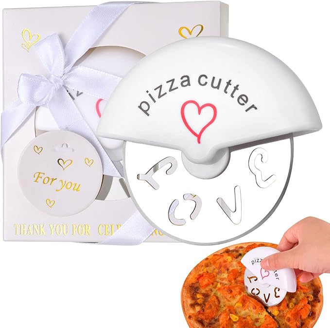 12 slice Pizza Cutter suitable for wedding gifts love used for baby showers and wedding gifts, bridal shower party gifts, souvenirs or decorations