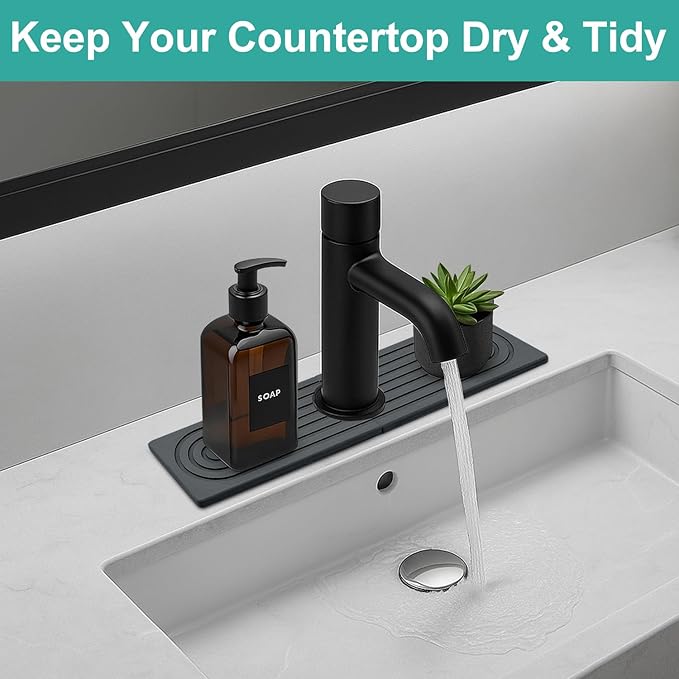 Small Stone Kitchen Sink Faucet Mat Diatomite Water Absorbing Stone Tray for Sink Protector Quick Dry Around Faucet Sink Splash Guard Drying Mat for Kitchen Counter Decor