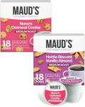 Maud’s Oatmeal Cookie & Almost Biscotti Flavored Coffee Pods Variety Pack, 36 ct, Medium Roast Single Serve Pods – 100% Arabica Coffee, Compatible with Keurig K Cups Maker