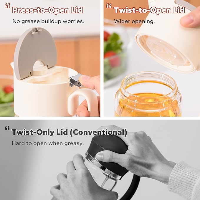 20oz/600ml Glass Olive Oil Sprayer for Cooking – 2 in 1 Olive Oil Dispenser Bottle for Kitchen Gadgets and Air Fryer Accessories, Salad, BBQ (Red 2Pcs)
