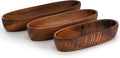 Elama 3 Piece Acacia Wood Oval Serving Bowls in Assorted Sizes, Decorative Serveware, Tabletop Serving Piece (3 Piece Bowl)
