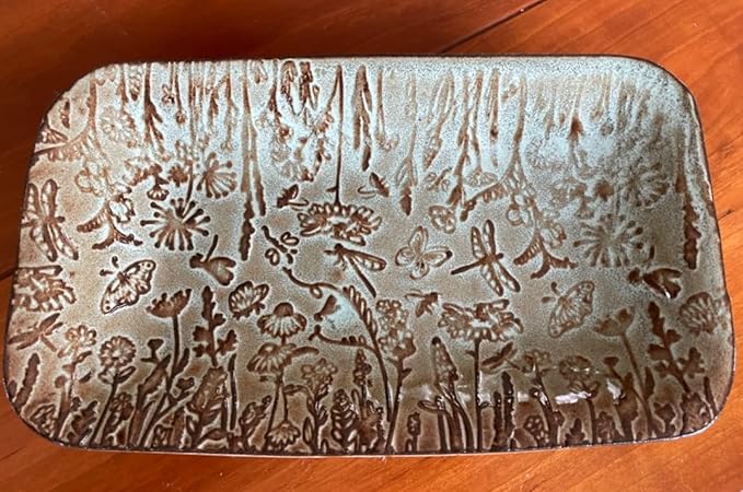 MEADOW Embossing Rolling Pin. Laser Engraved Rolling Pin for Pottery and Cookies by Algis Crafts