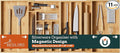 Silverware Organizer Large, Magnetic Connected Expandable 11 Slots Silverware Drawer Organizer From 21 to 37.4 Inches, Adjustable Flatware and Cutlery Holder, Bamboo Utensil Tray for Kitchen Natural