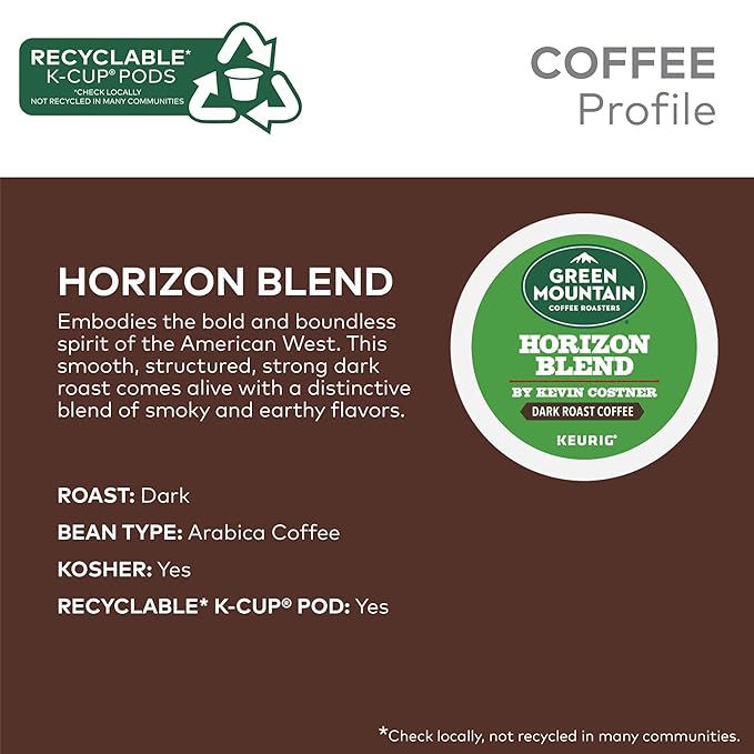 Green Mountain Coffee Roasters® Horizon Blend Coffee by Kevin Costner, Single Serve Keurig® K-Cup® Pod, 96-Count Box