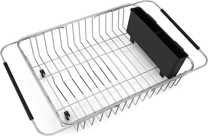 iPEGTOP Expandable Over Sink Dish Drying Rack & Cabinet Shelf Rack