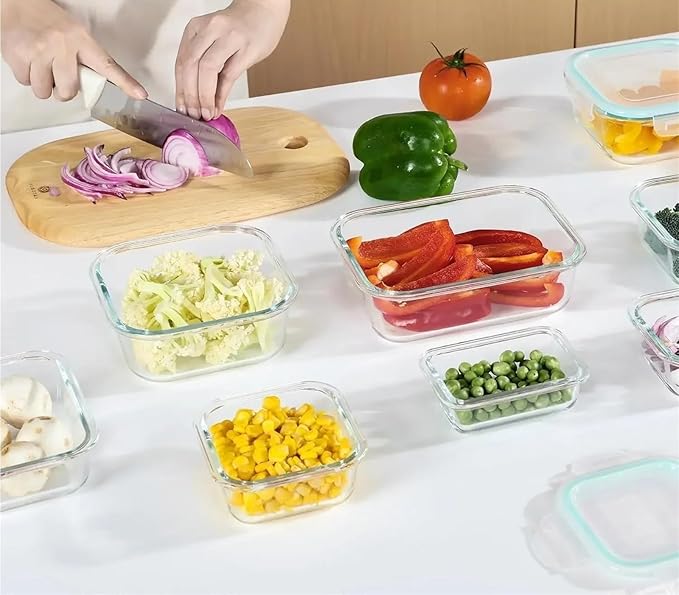 Glass Bento Lunch Box with Lid, Microwave and Dishwasher Safe Meal Prep Container for Office Food Storage(Lunchbag)