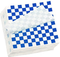 Fasmov 1000 Sheets 12 x 12 inches Sandwich Paper Deli Basket Liner Wrap Food Basket Liners Wrapping Checkered Sheets, Blue & White
