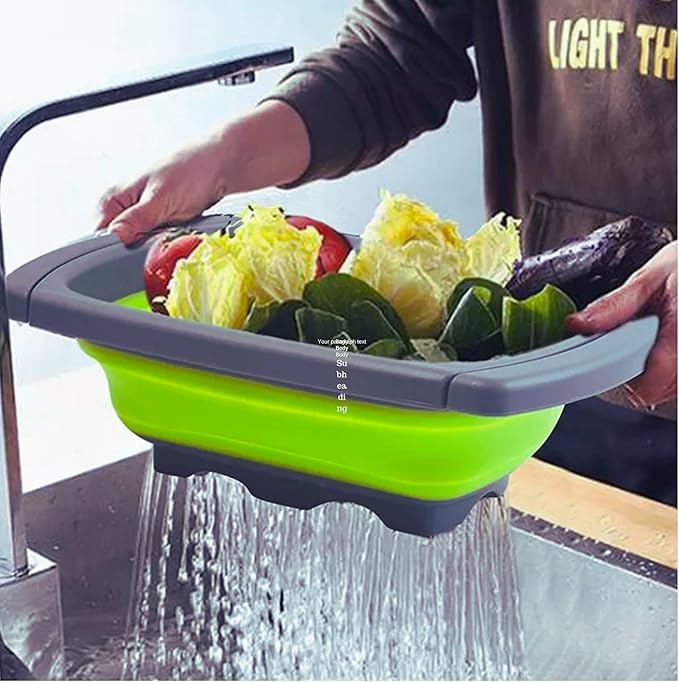Collapsible Silicone Colander – Space-Saving Foldable Strainer for Pasta, Vegetables & Fruits,3 bonus peelers – Large 6 Qt Kitchen Strainer, Heat-Resistant, BPA-Free & Dishwasher Safe
