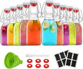 ZEBEIYU Swing Top Glass Bottles 4 oz With Flip Airtight Lids for Home Brewing, Beverages, Oil, Vinegar, Water, Soda, Kefir, Limoncello, Homemade liquor, vanilla（10 Pack