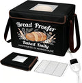 Folding Bread Proofing Box, 3-Sided Heating Dough Proofer with 50-113℉ Temp Control & Metal Rack, Bread Proofing Container for Home Baking, Pizza Dough, Sourdough Starter & Yogurt Making Black