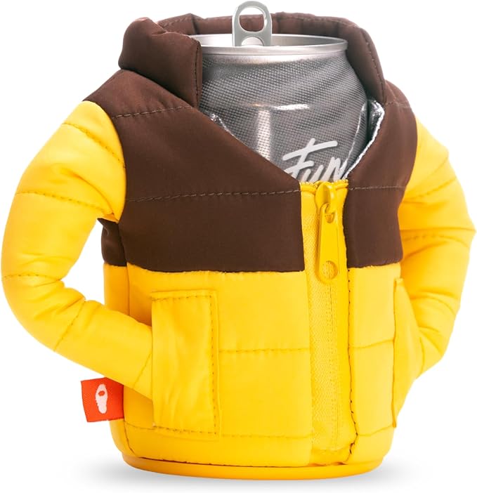 Puffin - The Puffy Jacket - Insulated 12 oz Can Cooler I Beer Bottle & Soda Can Insulator, Keep Drinks and Beverages Cold - (Creamsicle & Chocolate)
