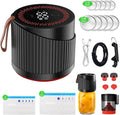 Electric Mason Jar Vacuum Sealer Kit for Wide and Regular Mouth Jars - Vacuum Sealer Machine with -80kpa Suction, Automatic One-Button Operation for Food Storage