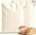 2 Pack Beeswax Bread Bags for Homemade＆Sourdough, 17"x13" XL Reusable Organic Linen with Wide Zipper, Freezer-Friendly Eco-Friendly Storage for Bread, Keeps Loaves Fresh Longer, Solid